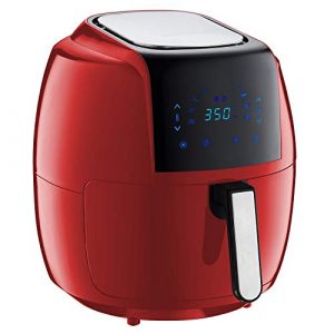 GoWISE USA 1700-Watts 7-Quarts 8-in-1 Digital Touchscreen Air Fryer 50 Recipes for your Air Fryer Cookbook (Red)