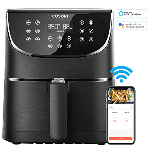 COSORI Smart WiFi Air Fryer(100 Recipes), 13 Cooking Functions 5.8 QT, Black & Air Fryer Max XL(100 Recipes) Digital Hot Oven Cooker, One Touch Screen with 13 Cooking Functions, 5.8 QT, Black