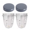 Blender Cups Replacement for Nutribullet Blender 18OZ Cup with Flip Top To Go Lid, Compatible with Nutribullet 600W 900W Blender Juicer (2Pack)