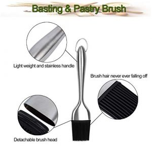 Tonsiki 4 Pieces Stainless Steel Pastry Cutter Set, Including Pastry Blender, Dough Scraper, Pastry Brush, Silicone Baking Mat for Kitchen Baking Tools