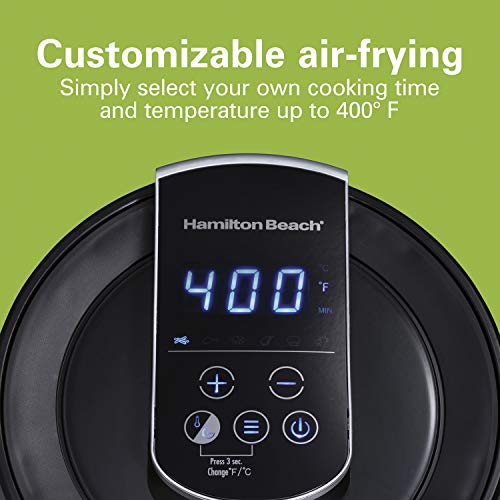 Hamilton Beach Air Fryer Oven 3.7 Quarts, Digital with 6 Presets, Easy to Clean Nonstick Basket, Black (35050)