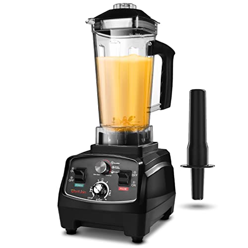 WantJoin Professional Blender, Countertop Blender ,Blender for kitchen Max 1800W High Power Home and Commercial Blender with Timer, Smoothie Maker 2200ml for Crushing Ice, Frozen Dessert, Soup,fish