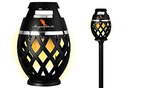 Margaritaville Sounds of Paradise Outdoor Tiki Torch Bluetooth Light-Up Speaker- LED Lanterns/Lamp. Outside Patio Lights, Lantern Portable Bluetooth Tiki Torch Stereo Speakers w/Pole, 2 Pack