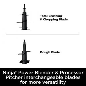 Ninja Foodi SS201 Power Blender & Processor. 3-in-1 Crushing Blender, Dough Mixer, and Food Processor 1400WP smartTORQUE 6 Auto-iQ Presets