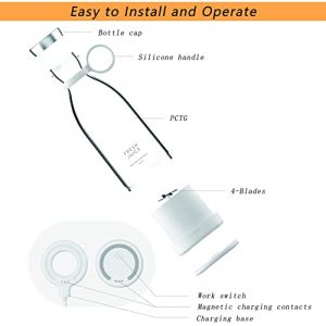 Personal Size Blender, Portable Blender, Battery Powered USB Blender (White)