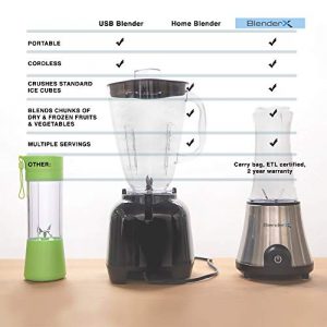 BlenderX CORDLESS 24V PORTABLE BLENDER | AS POWERFUL AS MANY PLUG-INS|BACKYARD CAMPING BEACH OUTDOORS TAILGATE TRAVEL HOME PERSONAL|Smoothies Shakes Margaritas 20oz|Crush ice cubes, frozen fruit, nuts