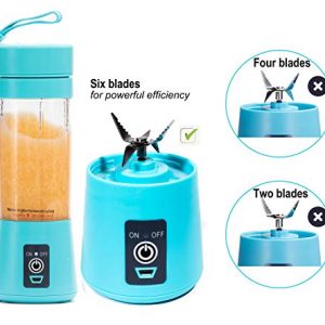 Portable Blender,Personal Size Blender Juicer Cup,Smoothies and Shakes Blender,Handheld Fruit Machine,Ice Blender Mixer Home (blue)