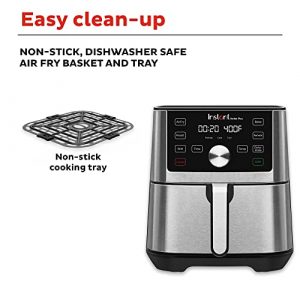 Instant Vortex Plus 6-in-1 6QT Large Air Fryer Oven Combo (Free App With 90 Recipes), Customizable Smart Cooking Programs, Nonstick and Dishwasher-Safe Basket, Stainless Steel