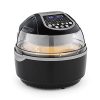 KLARSTEIN VitAir Turbo Hot Air Fryer, Reduced-Fat Frying, Baking, Grilling and Roasting, 9.6 qt Cooking Chamber, Rotisserie, 1400 Watts Halogen, Up to 450 F, Grey