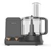 NutriChef NCFPG9 Multipurpose & Ultra Quiet Powerful Motor, Includes 6 Attachment Blades 12 Cup Multifunction Food Processor, Up to 2L Capacity, Pre-Set Speed Function Black Chrome, Space Gray