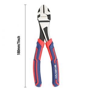 WORKPRO 7-Inch Diagonal Pliers in CRV Steel for Cutting Wires, Bi-material Handle Comfort Grip