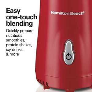 Hamilton Beach Shakes and Smoothies with BPA-Free Personal Blender, 14 oz, Red