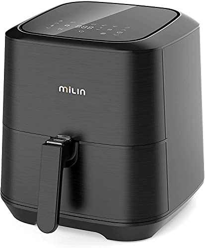 Air Fryer, Milin 1700w XL Air Fryer with 100 Recipes Cookbook, LED Touch Screen Electric Hot Air Fryer Oven with 7 Presets, 5.8 QT Digital Air Fryer with 7 Presets, Non-stick Oilless Cooker