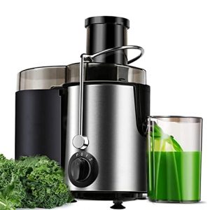 Juicer, 400W Juicer Machine, 3 Speed Centrifugal Juicer, 3”Feedchute Juice Extractor for Whole Fruits and Vegs,Non Slip Feet and Anti Drip Spout,High Juice yield, Easy to Clean,BPA Free, Recipe Included