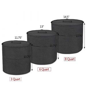 Luxja Dust Cover for 8 Quart Instant Pot, Cloth Cover with Pockets for Instant Pot (8 Quart) and Extra Accessories, Black (Large)