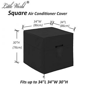 Little World Air Conditioner Cover for Outside Unit, Universal Veranda Winter AC Cover American Standard Furniture Central Outdoor Vent Full Cover 34x34x30 Inch, Square