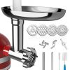 X Home Meat Grinder Attachment for KitchenAid Stand Mixer, Includes Sausage Stuffers, Grinding Plates, Grinding Blades, Sturdy Metal (Not Dishwasher Safe)