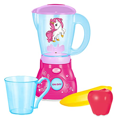 Toy Chef Play Kitchen Appliances – Premium Pretend Blender for Kids– Unicorn-Theme Pink Toddler Kitchen Accessories – Cool Present for Girls and Boys