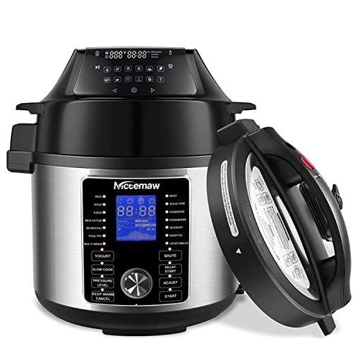 Nictemaw 17-in-1 Electric Pressure Cooker, 6QT Instapot Air Fryer Pressure Cooker Combo with Dual Control Panel, Slow Cooker Pressure Cooker & Air Fryer that Steams, Multi-Cooker, Reversible Rack & Recipe Book