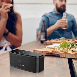 Bluetooth Speaker, DOSS SoundBox Touch Portable Wireless Bluetooth Speaker with 12W HD Sound and Bass, IPX5 Waterproof, 20H Playtime,Touch Control, Handsfree, Speaker for Home,Outdoor,Travel-Black