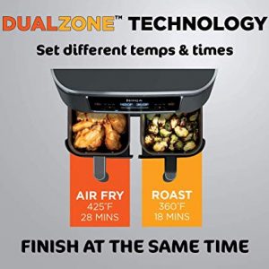 Ninja DZ100 Foodi 4-in-1, 8-qt., 2-Basket Air Fryer with DualZone Technology (Renewed) …