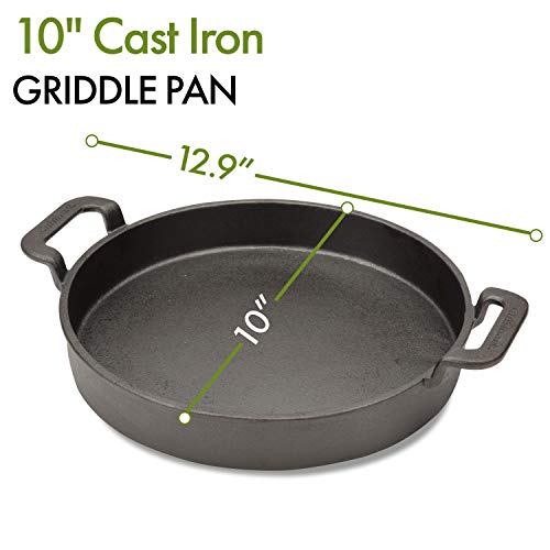 Cuisinart CCP-1000, Pre-Seasoned Cast Iron Griddle Pan, 10"