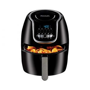 PowerXL Air Fryer Vortex - Multi Cooker with Roast, Bake, Food Dehydrator, Reheat Non Stick Coated Basket, Cookbook (5QT PLUS, Black)