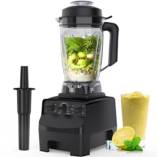 Professional Blender for Shakes and Smoothies with Plastic Blending Cup, Ice Crushing Blender Machine for Kitchen, Pulse Function, Adjustable 10 Speeds Countertop Blenders Jar Blender, 1450W