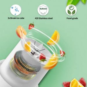 Portable Blender for Shakes and Smoothies, Personal Blender Rechargeable & Detachable 16 Oz Travel Cup BPA Free (White)