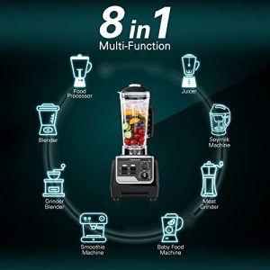 SKANWEN Upgrade blender ,Smoothie blenders for kitchen 1800 watt with 4 Smart presets One key operation ,Built-in Timer for Frozen Fruit​, Crushing Ice, Veggies, Shakes and Smoothie, self-Cleaning 68 oz Container. (Black)