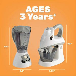 Constructive Playthings-PGL-31 Appliances Mixer and Blender Set for Toy Kitchens, Pretend Play Action-Fun Kitchen Mixing Appliances for Ages 3+