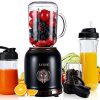 Smoothie Blender with 6 Sharp Blades, Personal Mini Blender for Shakes and Smoothies with 3 Adjustable Speeds, Blender for Kitchen with blending and grinding, BPA-free 3 Travel Cup & 27oz Mason Cup