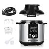prepAmeal 8Qt Pressure Cooker & Air Fryer Combo with Pressure Lid and Air-Fry Lid - 7-in-1 cooking Modes, Easy Read LCD Display, 27 Presets Programs, & 8 Program Storage. (Silver, 8 Quart)