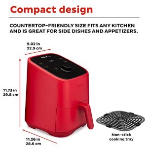 Instant Vortex 2QT 4-in-1 Air Fryer Oven Combo, (Free App With 90 Recipes), Customizable Smart Cooking Programs, Roast, Toast, Crisp, Reheat, Nonstick and Dishwasher-Safe Basket, Red