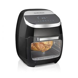 Hamilton Beach 11.6 QT Digital Air Fryer Oven with Rotisserie and Rotating Basket, 8 Pre-Set Functions including Dehydrator, Roaster & Toaster, 1700W, Black (35070)