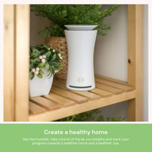 uHoo Smart Air Monitor - Track 9 Indoor Air Quality Factors with Real-time Reading on App - Temperature, Humidity, CO2, NO2, VOC, Dust (PM2.5), Ozone, Pressure, CO - Detect Asthma, Allergy, Flu Triggers - For Home and Small Spaces