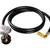 DOZYANT 6 Feet Propane Regulator and Hose with Elbow Adapter for Blackstone 17 inch and 22 inch Table Top Griddle, Replacement Parts Connect to Large 20 Propane Tank
