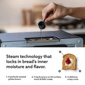 BALMUDA The Toaster | Steam Oven Toaster | 5 Cooking Modes - Sandwich Bread, Artisan Bread, Pizza, Pastry, Oven | Compact Design | Baking Pan | K01M-KG | Black | US Version