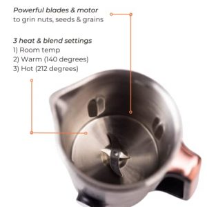 NUTR Machine Automatic Nut Milk Maker, Homemade Almond, Oat, Coconut, Soy, or Plant Based Milks and Non Dairy Beverages, Boil and Blend Single Servings, Stainless Steel, Self-Cleaning, Black/Rose Gold