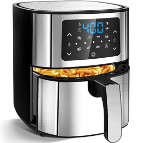 Nebulastone Air Fryer Oven 6 Quart Big Capacity Air Fryer Toaster Oven,Oilless Cooker with 7 Presets & Air Fryer Cookbook,LED Digital Touch Screen,Less Oil for Healthy Rapid Frying