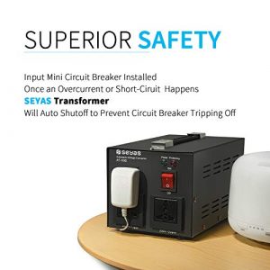 SEYAS 500W Auto Step Up & Step Down Voltage Transformer Converter, 110-120 to 220-240 Volts, Soft Start & Full Load, 7x24hrs Continous Run, Circuit Breaker Protection, U.S. Patent No. US9225259 B2