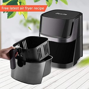 Besile Air Fryer 5.8 Quart Large Capacity 3-5 People Use,Oilless Cooking,Digital Touchscreen, Rotary knob,Large Non-Stick Fryer Basket, Easy to Clean,Black,100 Recipes