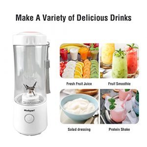 Modquen personal blender, portable blender for shakes and smoothies, Cordless Juicer Cup for Gym, Home and Office,13.5oz (White)