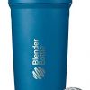 BlenderBottle Strada Shaker Cup Insulated Stainless Steel Water Bottle with Wire Whisk, 24-Ounce, Blue
