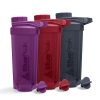 BluePeak Protein Shaker Bottle 28-Ounce, 3-Pack with Twist Cap. BPA Free, Shaker Balls Included (Purple-Red-Gray)