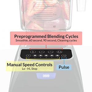 Blendtec Classic Fit Blender with FourSide Jar (75 oz), 30-sec Pre-programmed cycle, High-Low Pulse, Professional-Grade Power, Black