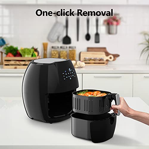 Air Fryer 7.4 QT Large Capacity with 7 in 1 Menus LED Touch Screen Adjustable Time/Temp Control Air Fryers for Home Use Oil-Free Cooking 1800W Electric