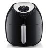 Ultrean 6 Quart Air Fryer, Large Family Size Electric Hot Air Fryers XL Oven Oilless Cooker with 7 Presets, LCD Digital Touch Screen and Nonstick Detachable Basket,UL Certified,1700W (Black) (Renewed)