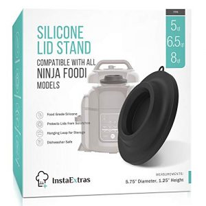 Lid Stand Compatible With Ninja Foodi - Space Saving Accessories Fit Ninja Pressure Cooker Air Fryer 5 qt. Compact, 6.5 Qt, 8 Quart Deluxe XL - Silicone Lid Holder, Easy Top Storage For Pressure Lid