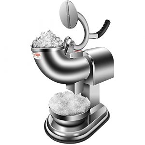 Ice Crusher Shaver Electric Snow Cone Machine Dual Blades 440lbs/hr Shaved Ice Machine for Home and Commercial Ice Shaver Heavy Duty Silver